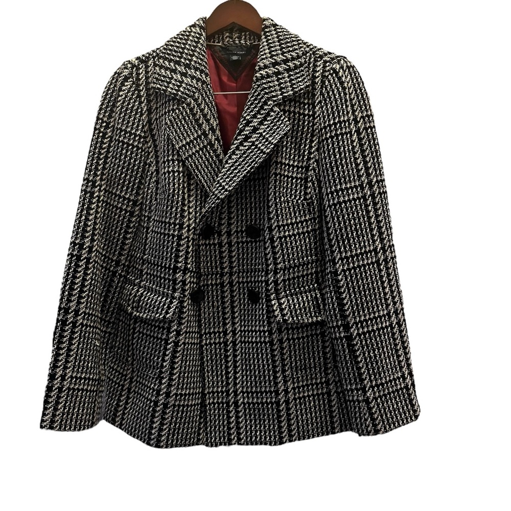 Tommy Hilfiger Women’s Wool/Tweed Houndstooth Pea Coat size Medium